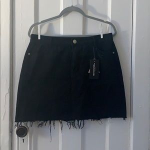 PYT black denim mini skirt